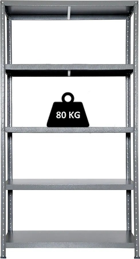 Scaffale in Metallo 5 Ripiani 100x40x187 cm Ettore Antracite...
