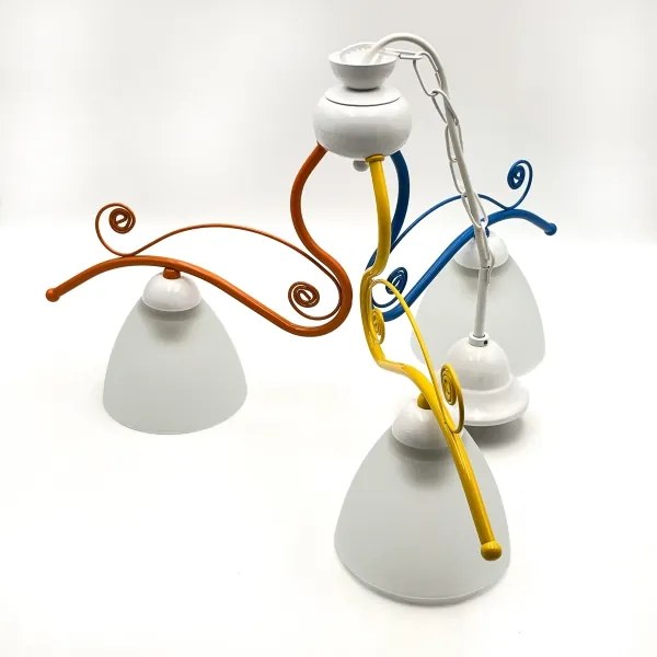 Lampadario a sospensione con catena RETRO 3xE27/60W/230V bianco/colorato
