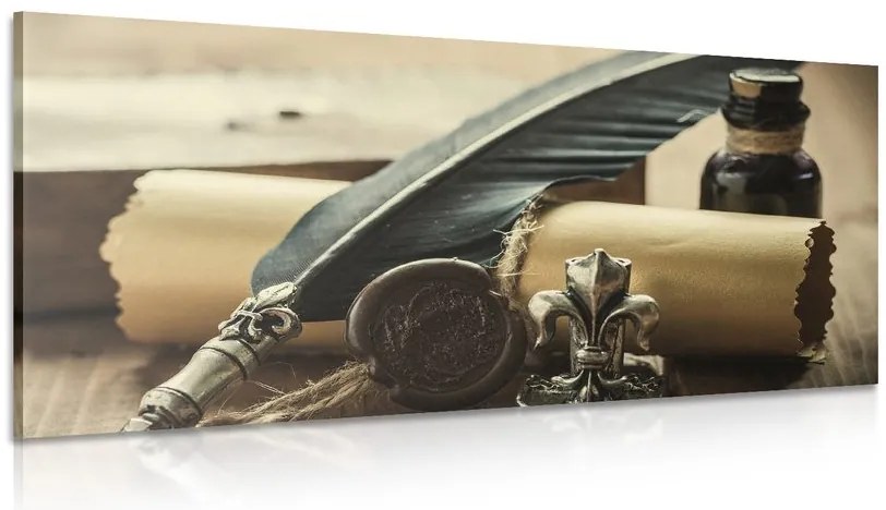 Stampa su tela – Penna storica e pergamena