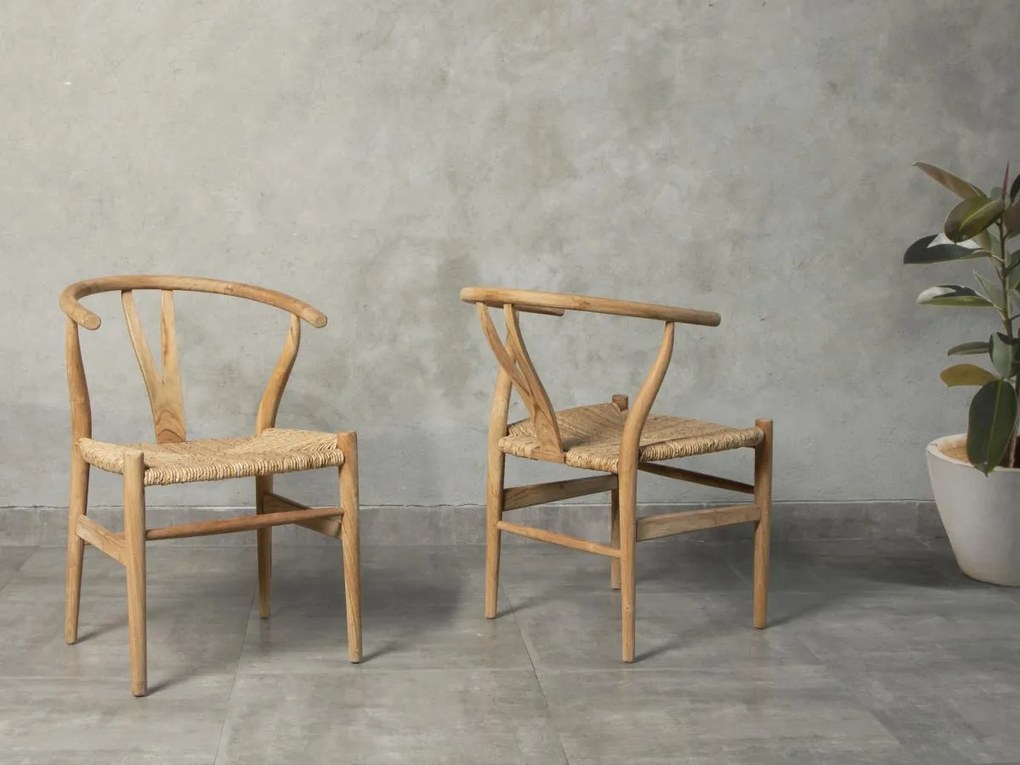 Sedia in Teak e Paglia Naturale - POGIANA