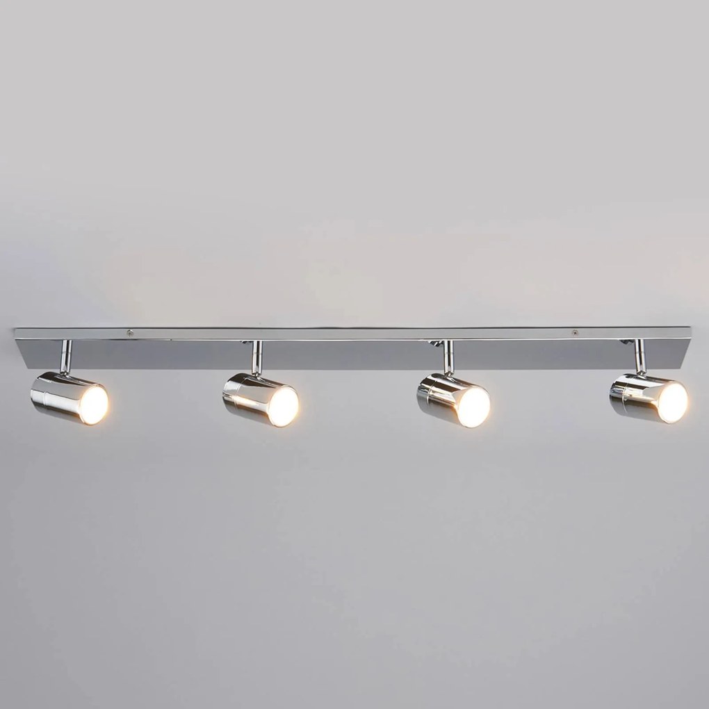 Lindby plafoniera per il bagno Dejan, 85 cm, a 4 luci, cromo, IP44