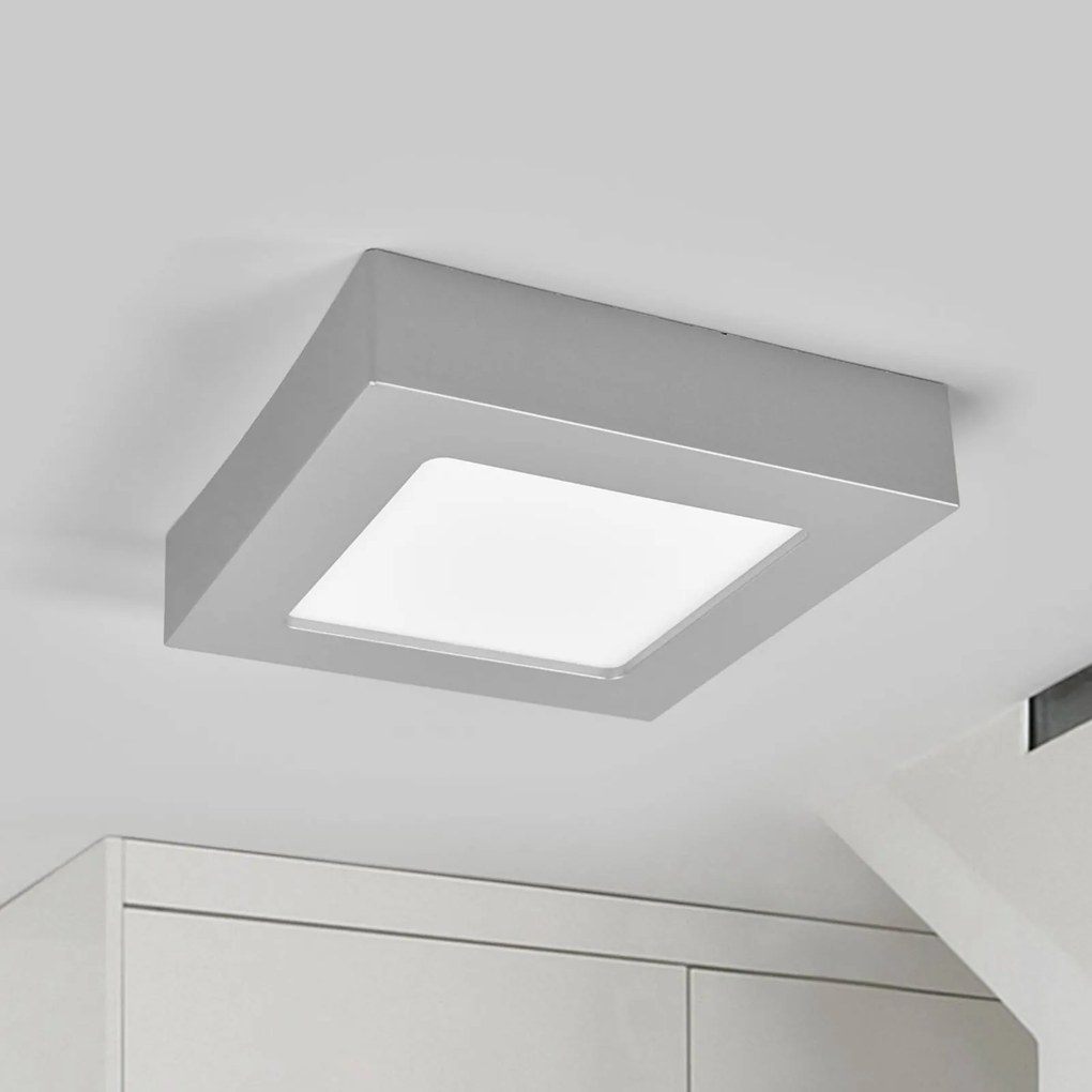 Arcchio Plafoniera LED Marlo argento 3.000K angolare 18 cm