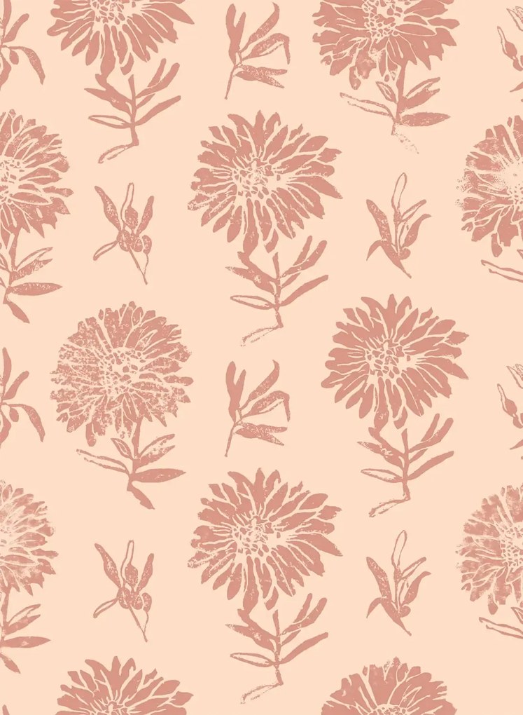 Coordonne Carta da parati Parterre - Rosa