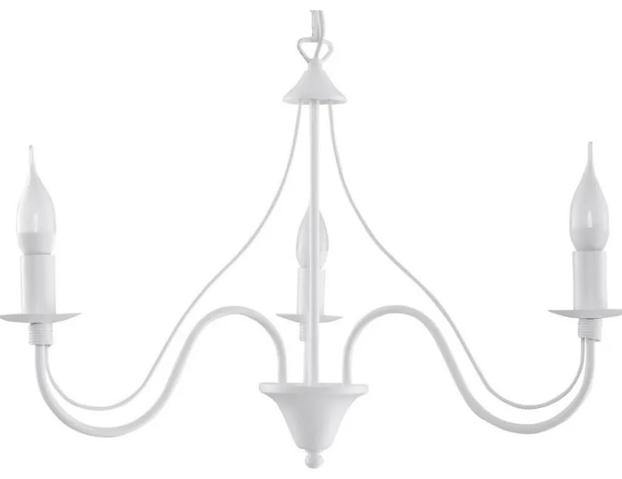 Lampadario a sospensione con catena MINERWA 3 3xE14/40W/230V bianco