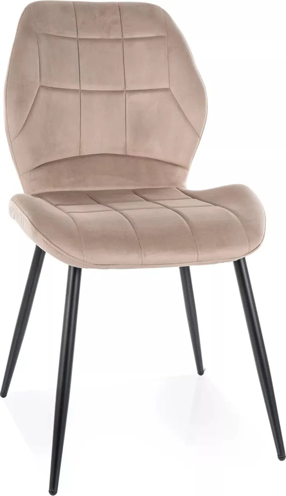 Sedia Jake Velvet in velluto beige scuro – 49x41x86 cm