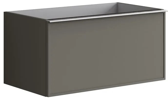 Struttura semi colonna da bagno Pixel2 cassetti laccato opaco grigio carbone L 80 x H 40 x P 45.5 cm