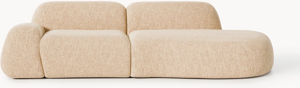 Chaise longue componibile 3 posti in bouclé Wolke