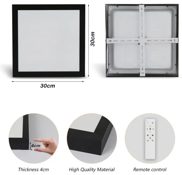 Brilagi - LED Dimmerabile plafoniera FRAME SMART LED/24W/230V nera + DO