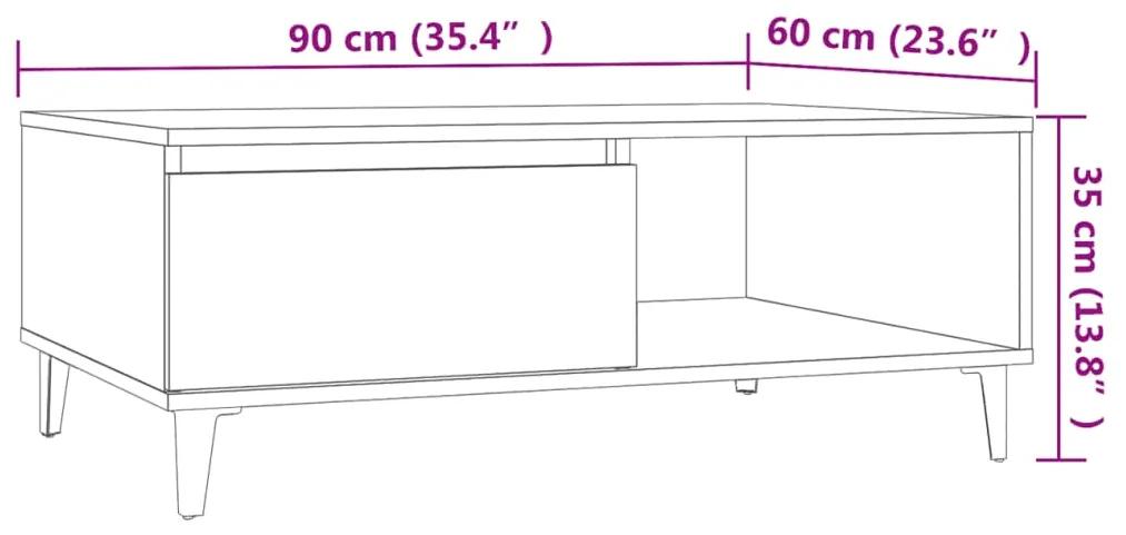 Tavolino da Salotto Rovere Sonoma 90x60x35 cm Legno Multistrato
