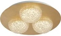 Plafoniera Celestia Acciaio Oro Policarbonato Trasparente Led 6,5W 3000K