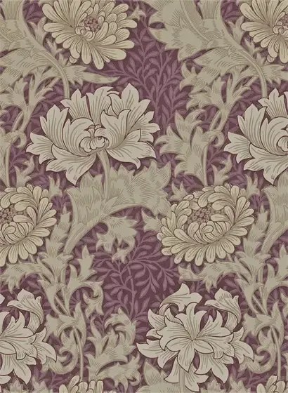 Morris & Co Carta da parati Chrysanthemum - Wine