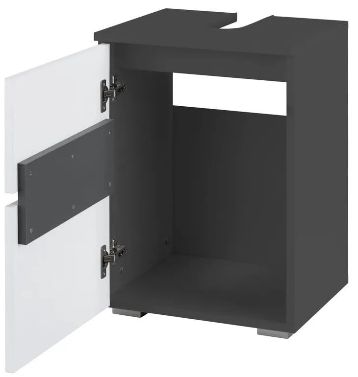 Mobile bianco-antracite per lavabo 40x55 cm Wisla - Støraa