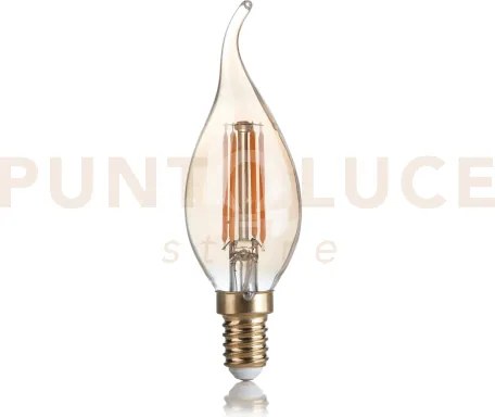 Lampadina candela ambra attacco e14 4 w 400 lm 2200 k in vetro ø 35...