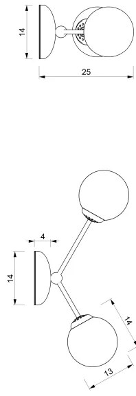 Applique JOY 2xE14/40W/230V nero/cromo lucido