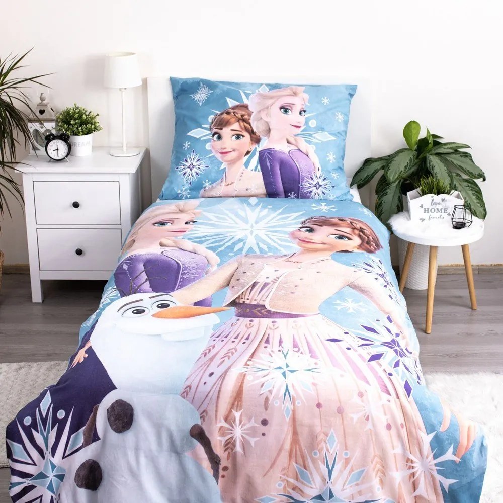 Biancheria da letto per bambini in cotone per letto singolo 140x200 cm Frozen - Jerry Fabrics