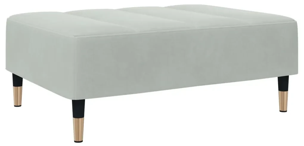 Poggiapiedi grigio chiaro 77x55x31 cm in velluto