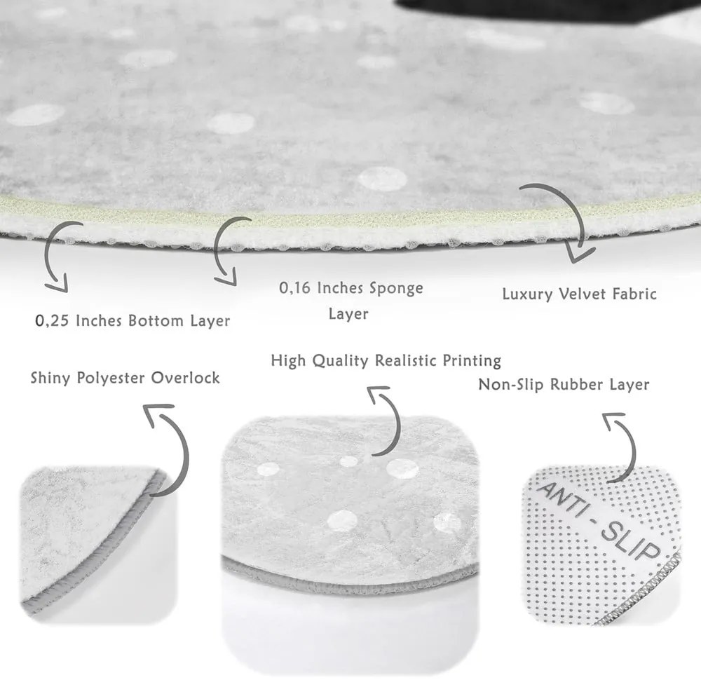 Tappeto per bambini grigio chiaro ø 100 cm Comfort - Mila Home