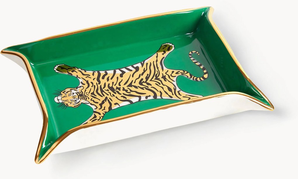 Vassoio decorativo in porcellana con oro Tiger
