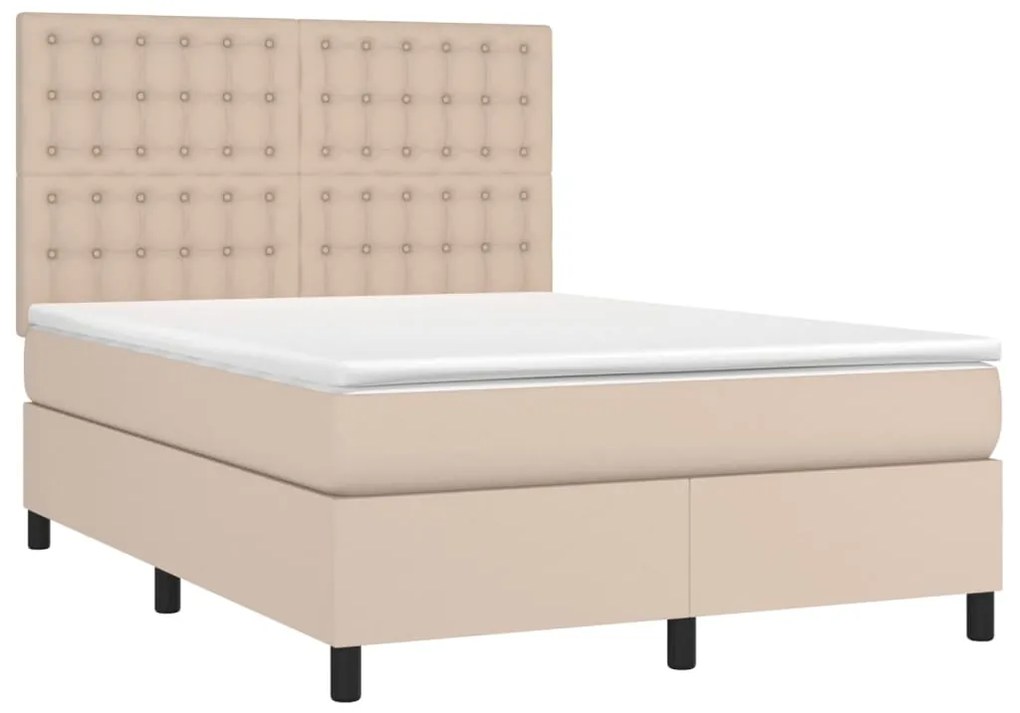 Giroletto a molle con materasso cappuccino 140x190cm similpelle