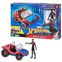 Marvel spider-man spider mobile e miles morales, veicolo da 15 cm con action figure, per bambini dai 4 anni in su - F56205L0