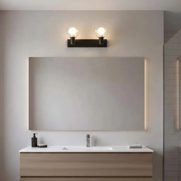 Applique da bagno POLA 2xG9/5W/230V IP44 nero/trasparente