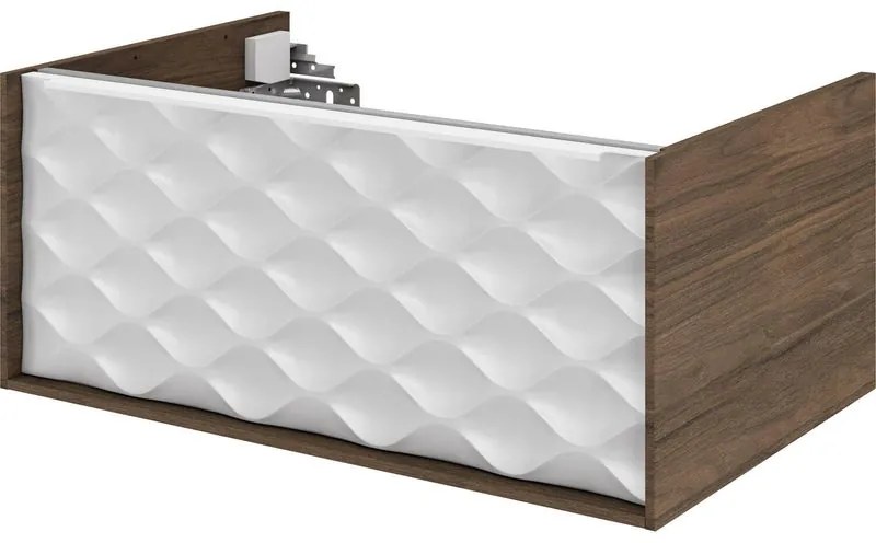 Mobile da bagno sospeso sotto lavabo L 75 x H 32 x P 48 cm laccato lucido, 1 cassetto SENSEA Neo