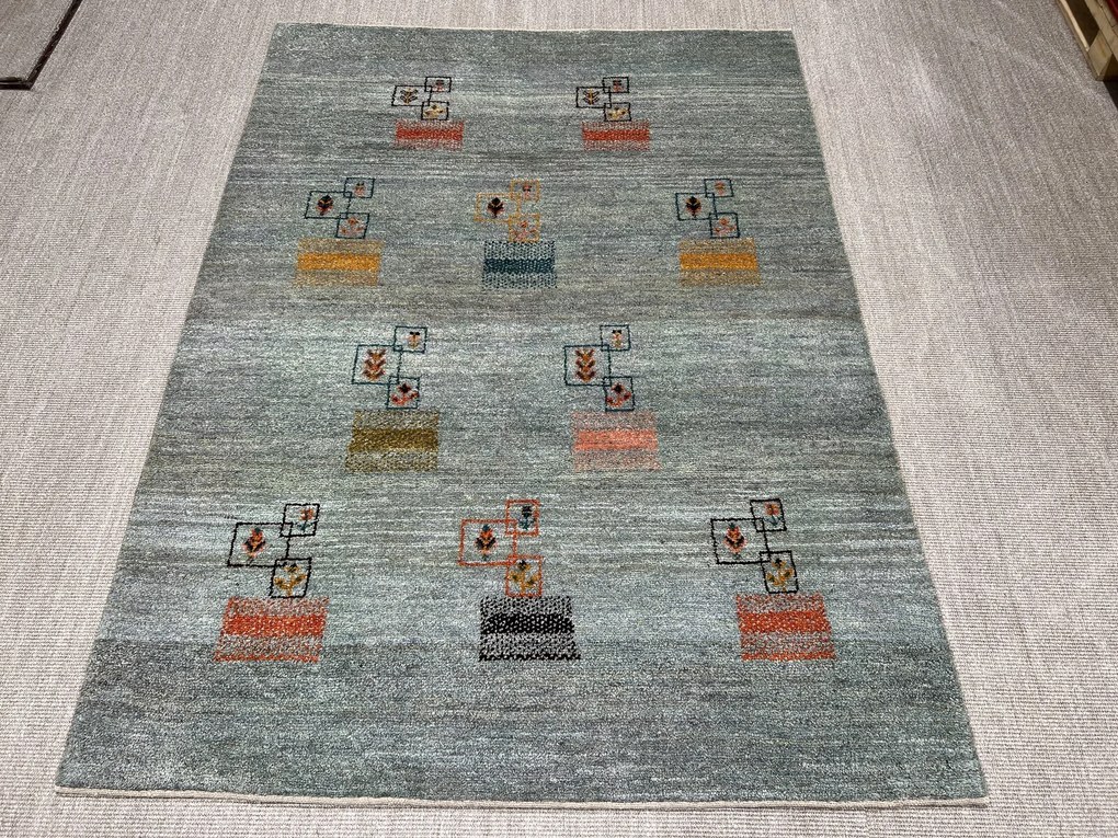 Gabbeh Tappeto persiano 230 x 170 Verde (Iran) Annodato A Mano
