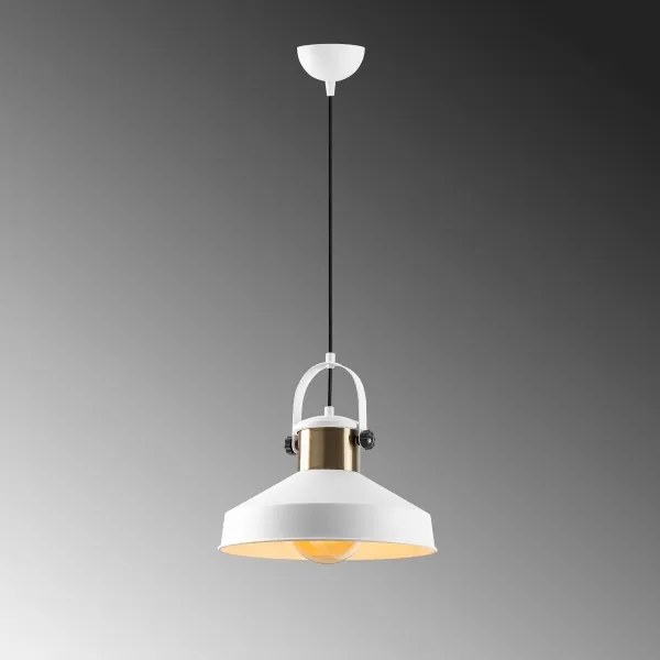 Lampada a sospensione su cavo DODO 1xE27/40W/230V bianco/bronzo