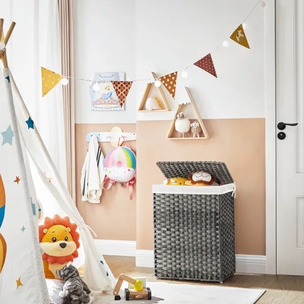 Cesto porta biancheria BLAINE grigio