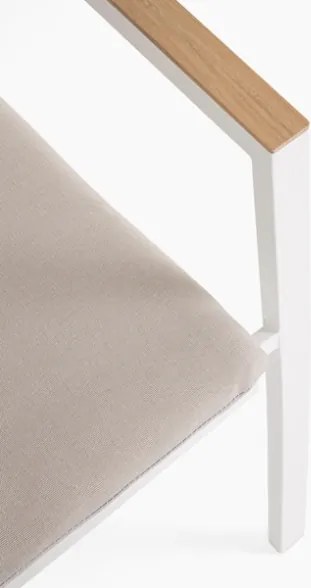 Sedia Da Esterno In Alluminio Con Braccioli E Cuscino Zelmar Bianco Bizzotto