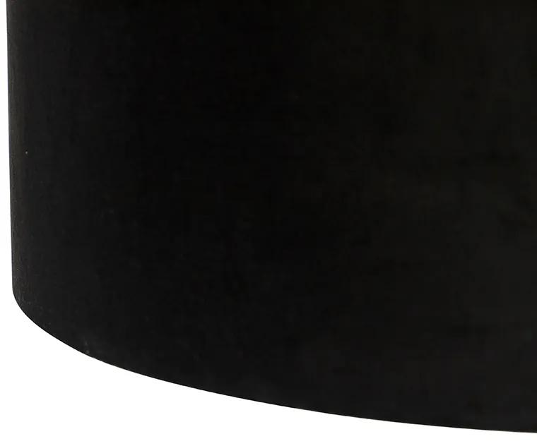 Lampada a sospensione paralumi in velluto oro/nero 35cm -BLITZ II zwart