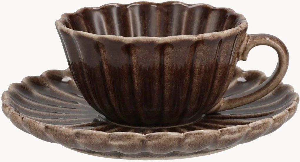 Set di 6 tazzine da caffè con piattino Lotus