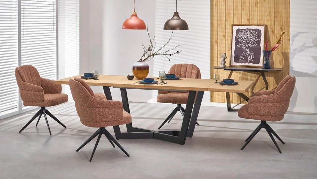 Tavolo Massive 2 allungabile in rovere naturale e nero – 160-250(340)x90x77 cm