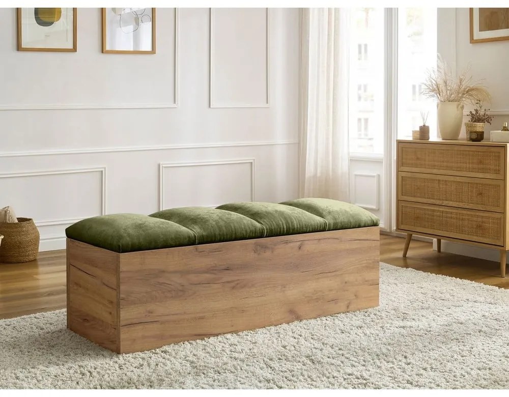 Panca in colore verde e naturale Kumo - Bobochic Paris