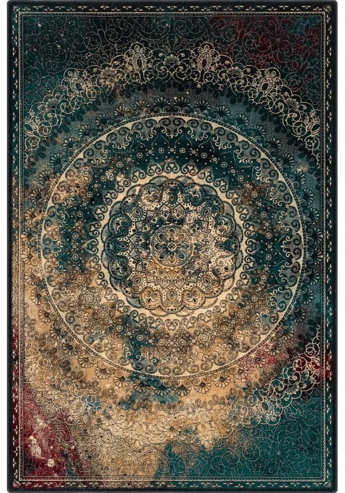 Tappeto in lana color petrolio 133x180 cm Ann - Agnella