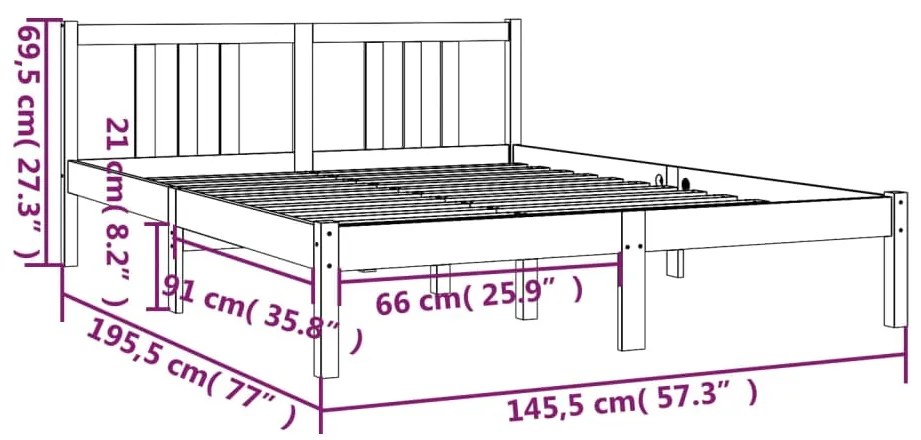 Giroletto Nero in Legno Massello 140x190 cm