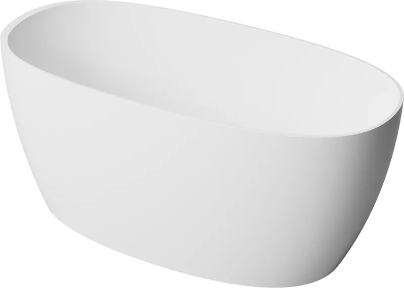 Vasca ad isola Minu' L140 x P70 cm, bianco lucido con troppo pieno e piletta