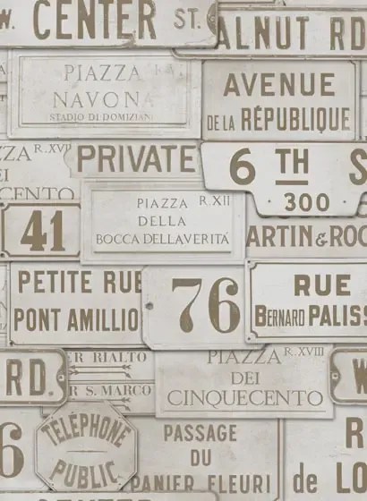 Mindthegap Carta da parati Vintage Signs - WP20036