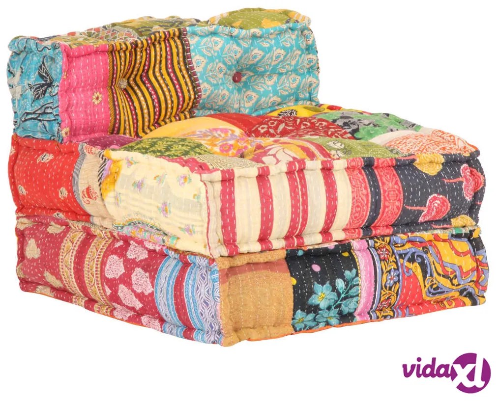 vidaXL Pouf Modulare in Tessuto Patchwork