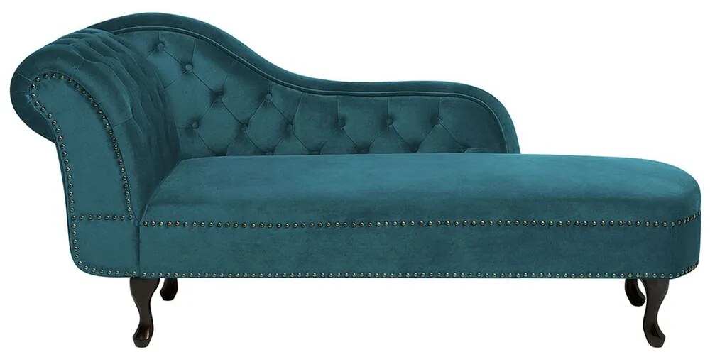 Chaise longue sinistra in velluto verde acqua NIMES Beliani