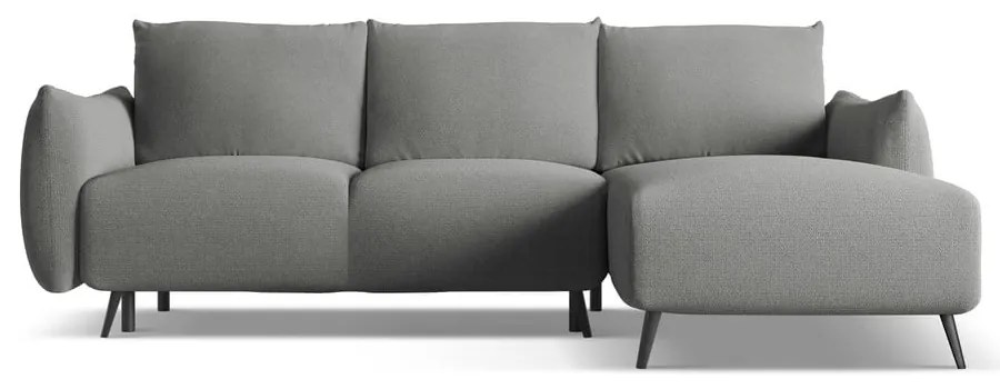 Divano angolare grigio chiaro (con penisola a destra) Malie – Makamii