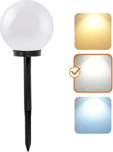 Lampada solare a LED SPHERE LED/1,2V 4000 K IP44 200 mAh Ø 20 cm