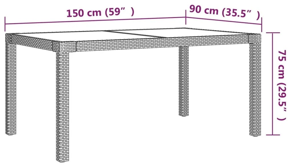 Set da Pranzo da Esterno 5 pz con Cuscini in Polyrattan Grigio