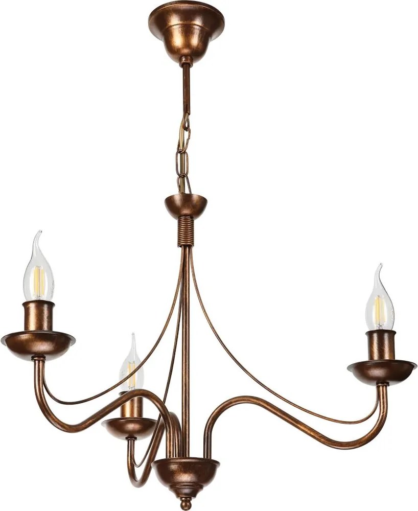 Lampadario a catena ANTON 3xE14/15W/230V finitura bronzo