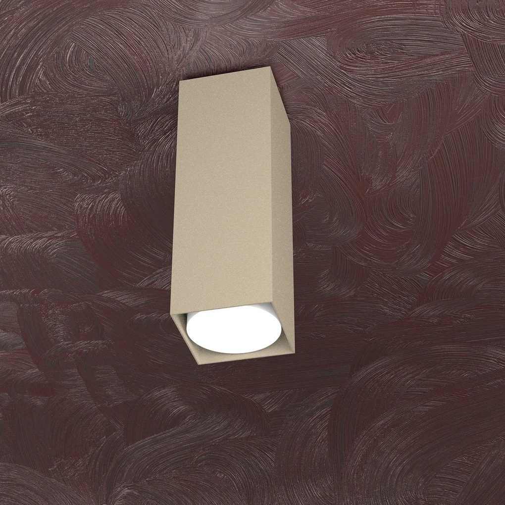 Plafoniera Moderna Cubica Area Metallo Sabbia 1 Luce Gx53 25Cm