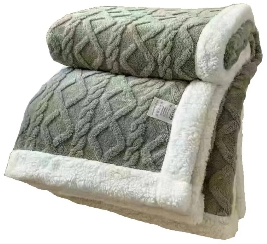 Coperta verde in sherpa 150x200 cm Island - My House