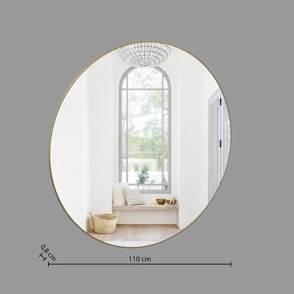 Atmosphera - Specchio da parete ALICE diametro 110 cm oro