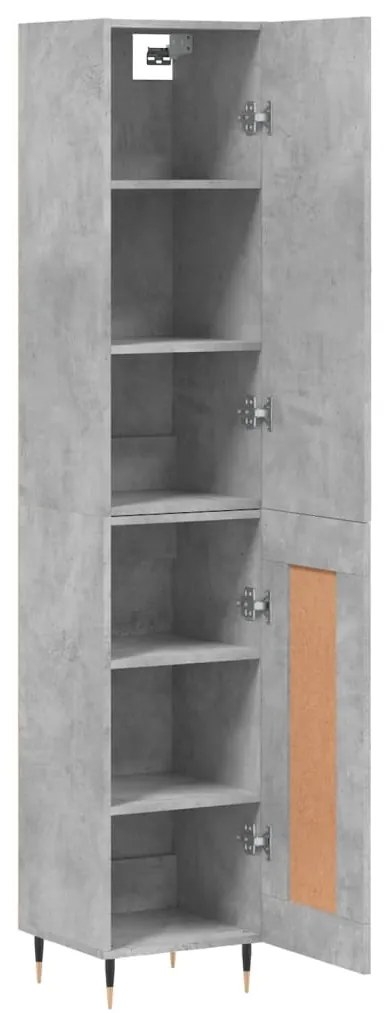 Credenza grigio cemento 34,5x34x180 cm in legno multistrato