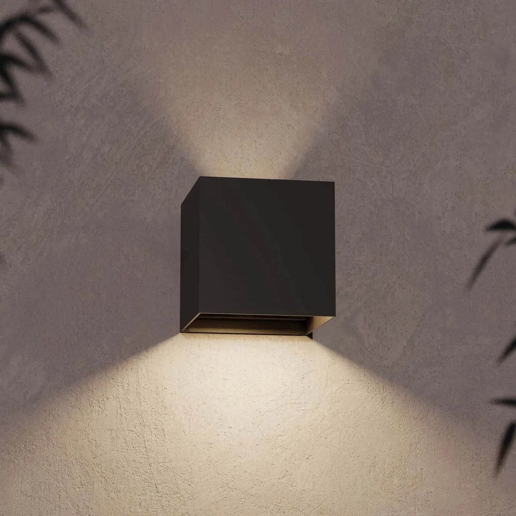 Applique LED Cubo 10W IP65 Nero - 2CCT Colore Bianco Variabile CCT
