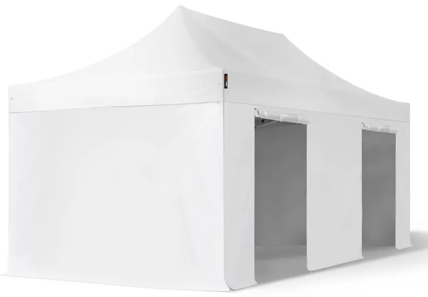 TOOLPORT 3x6 m gazebo pieghevole PVC con laterali, PREMIUM acciaio, bianco - (600125)